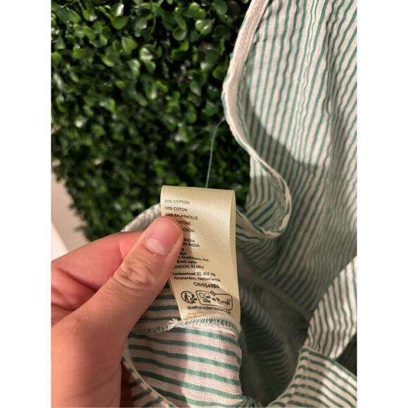Free People NWT Salopette In Town Green Striped Overalls Sz Medium NWT - Picture 6 of 7